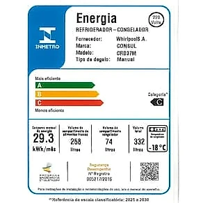 Refrigerador Consul CRD37MB Cycle Defrost Duplex 332L Branca 220V