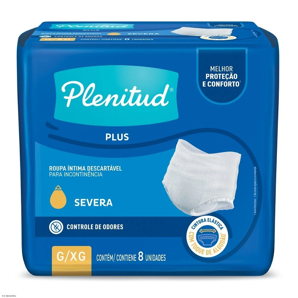Roupa Íntima Plenitud Plus Para Incontinência G/xg - 8 Unidades