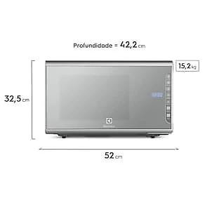 Micro-ondas Electrolux 31 Litros MI41S Inox Espelhado Painel Integrado 110V