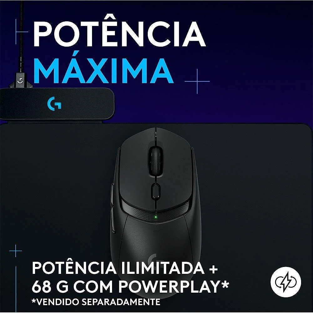 Mouse Gamer sem fio Logitech G309 LIGHTSPEED com Switches LIGHTFORCE, Sensor HERO 25K, 6 botões programáveis, Preto - 910-007198