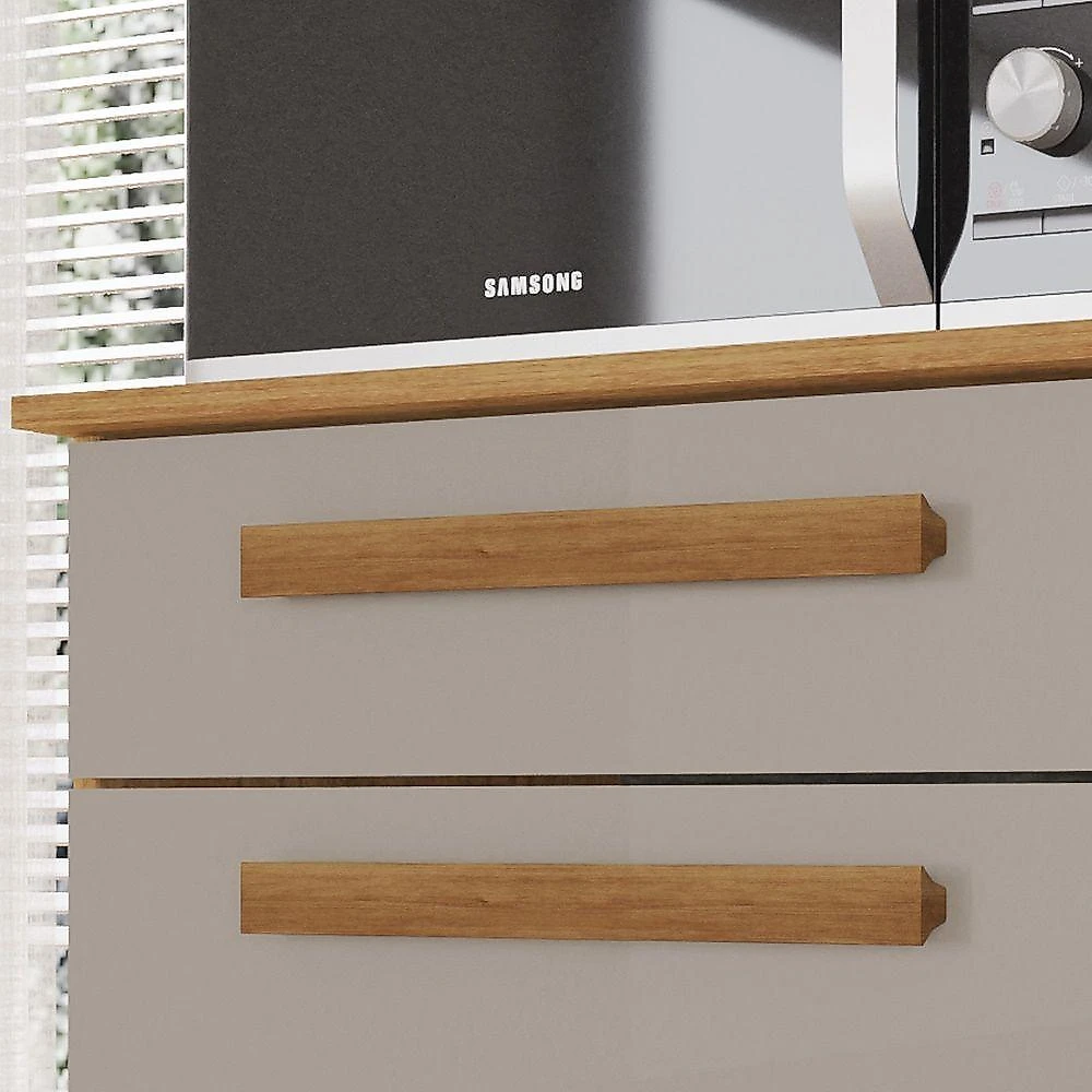 Armário De Cozinha 5 Portas 2 Gavetas Dubai Salleto Cinamomo-off White