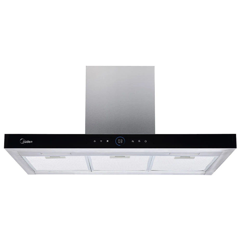 Coifa de Parede Smart Pro Touch Midea 90 cm com 03 Velocidades Inox e Preto - MH90M77A