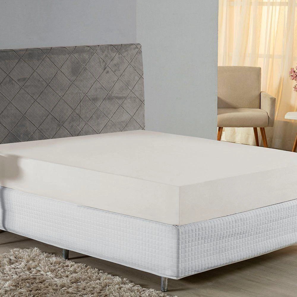 Lençol Com Elástico Queen Nobre 1 Peça 30cm De Altura Malha 100% Algodão - Palha