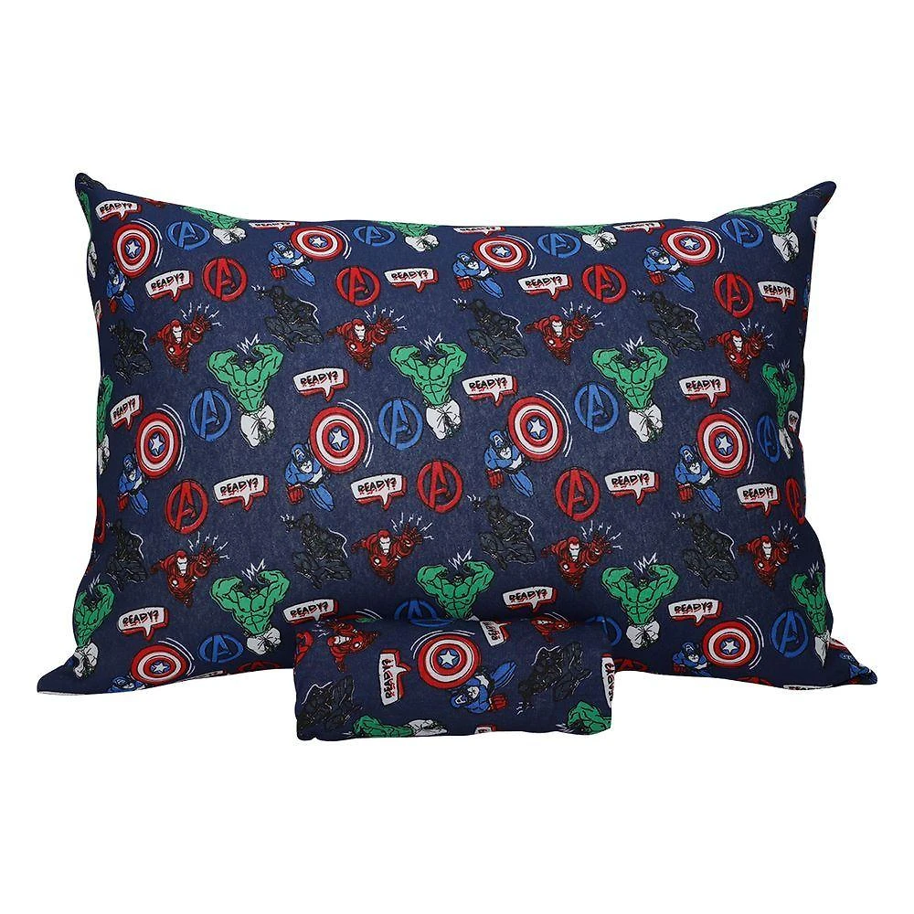 Jogo de Lençol Marvel Kids Solteiro 70% Algodão 30% Poliéster Malha Mista Azul Portallar 88CM