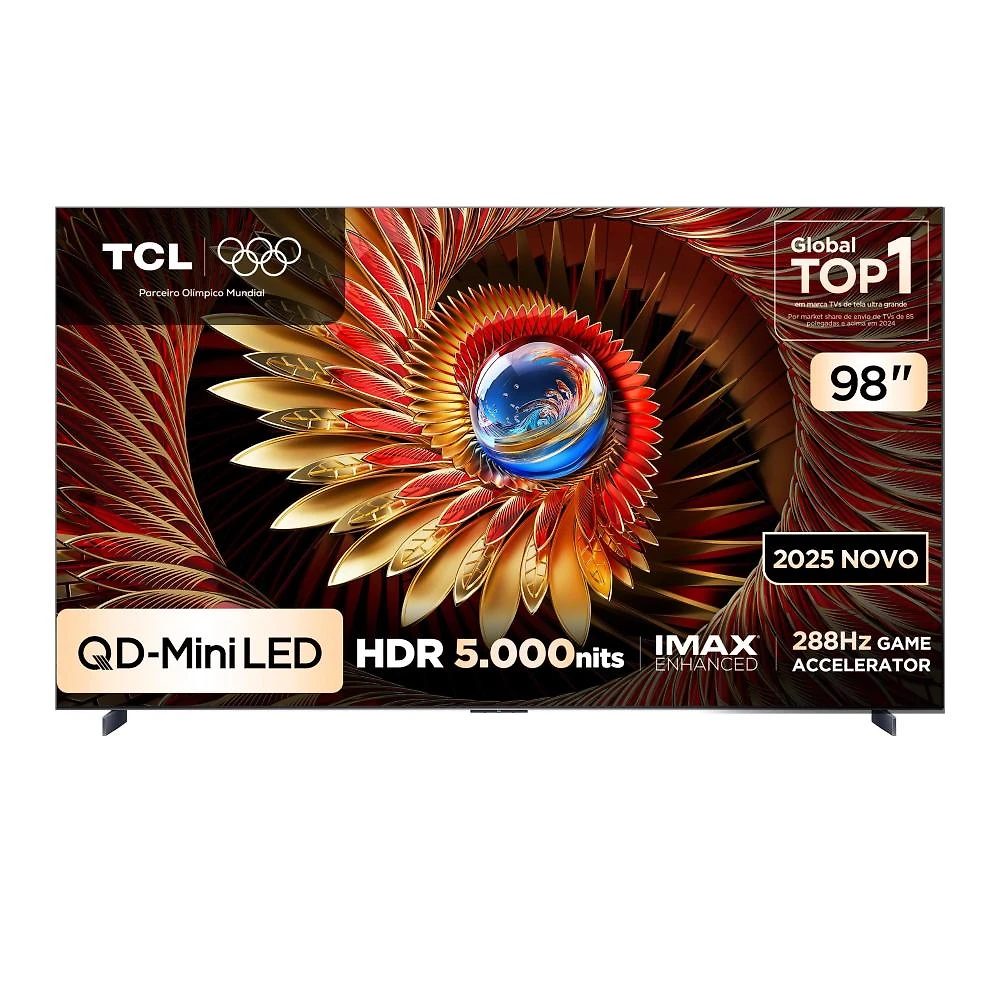 Smart tv tcl 98" 4k neo mini led 98c8k 144hz google tv zero border