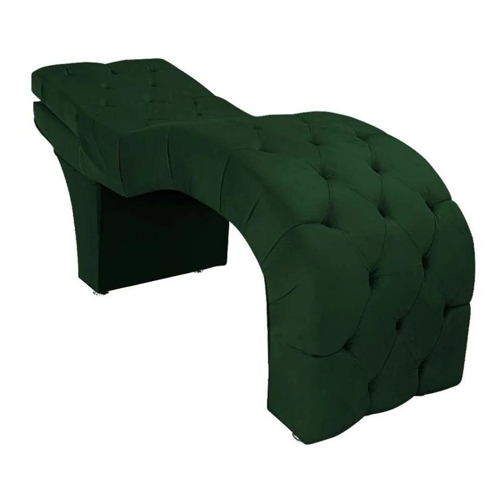 Maca Estética Estofada Reclinável Ergonômica Suede Eliana Cor:verde