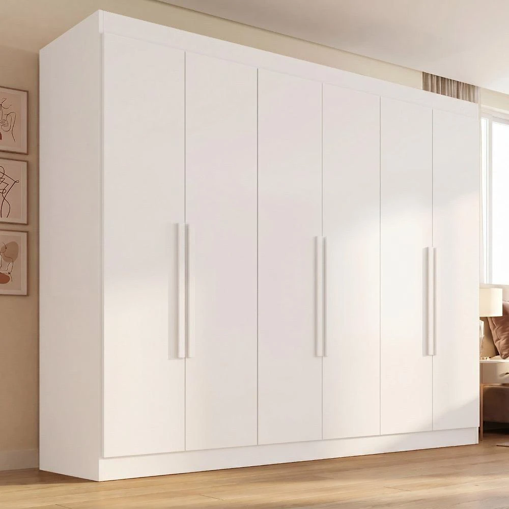 Guarda Roupa Casal 6 Portas 2 Gavetas Malta Yescasa Branco