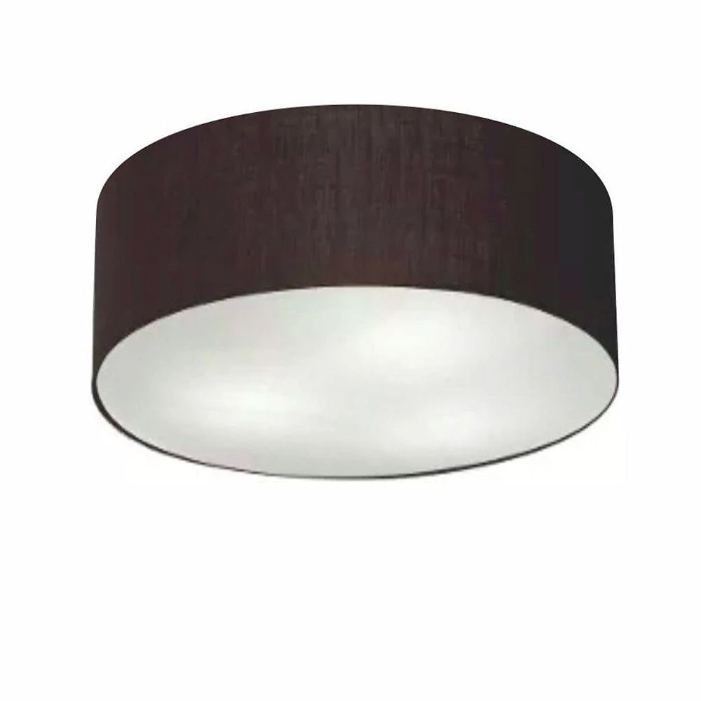 Plafon Cilíndrico Vivare Md-3047 Cúpula Em Tecido 45x15cm - Bivolt Preto 127/220v