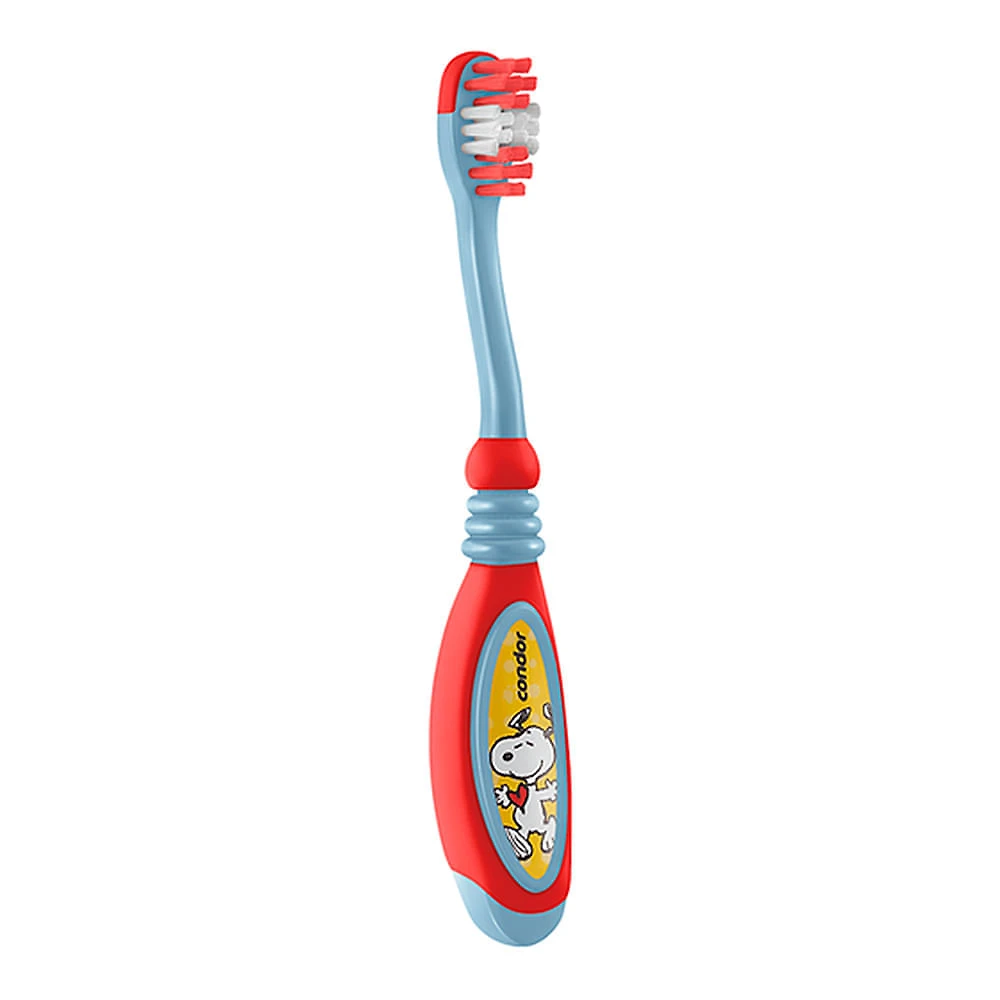 Escova Dental Infantil Condor Banbinos 1 Snoopy 0-2 Anos Extra Macia Cores Sortidas com 1 Unidade e Ganhe Capa Protetora