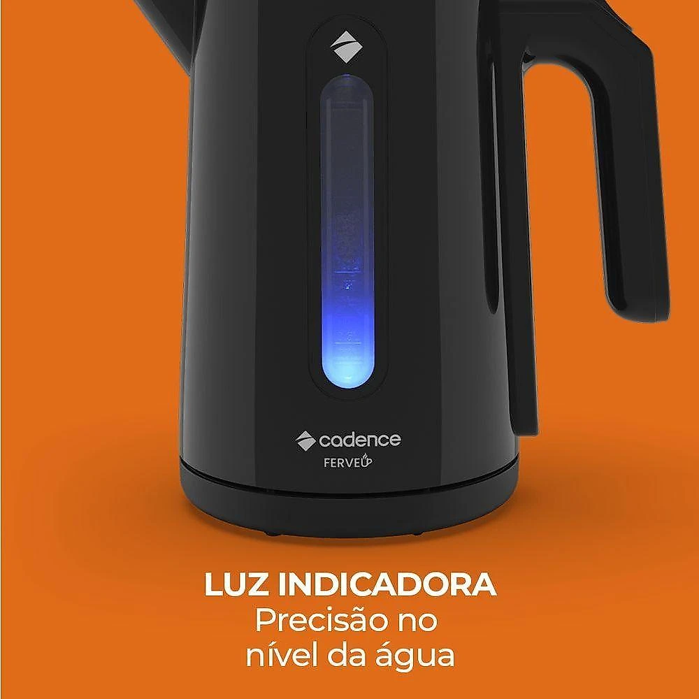 Chaleira elétrica cadence cel390 1,9l 1200w com desligamento automático e luz indicadora 110v