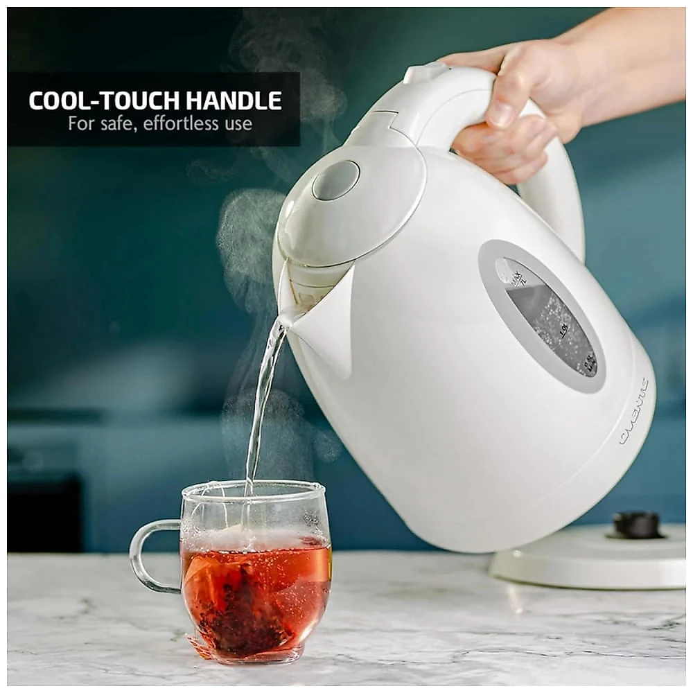 Chaleira Elétrica OVENTE, 1,7 Litros - Água Quente Instantânea para Café ou Chá, Livre de BPA, Desligamento Automático e Segurança Contra