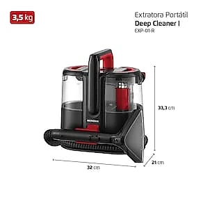 Extratora e Higienizadora Portátil Mondial Deep Cleaner I 1650W EXP-01-R Preto/Vermelho 110V