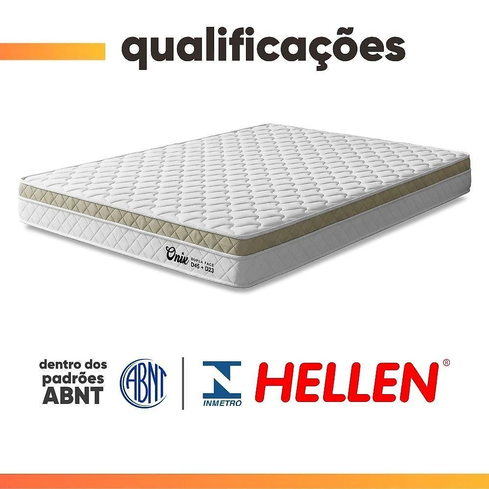 Cama Box Queen Onix Euro Pillow Espuma Ortopédica Tecido Jacquard Bege e Branco Hellen 158CM
