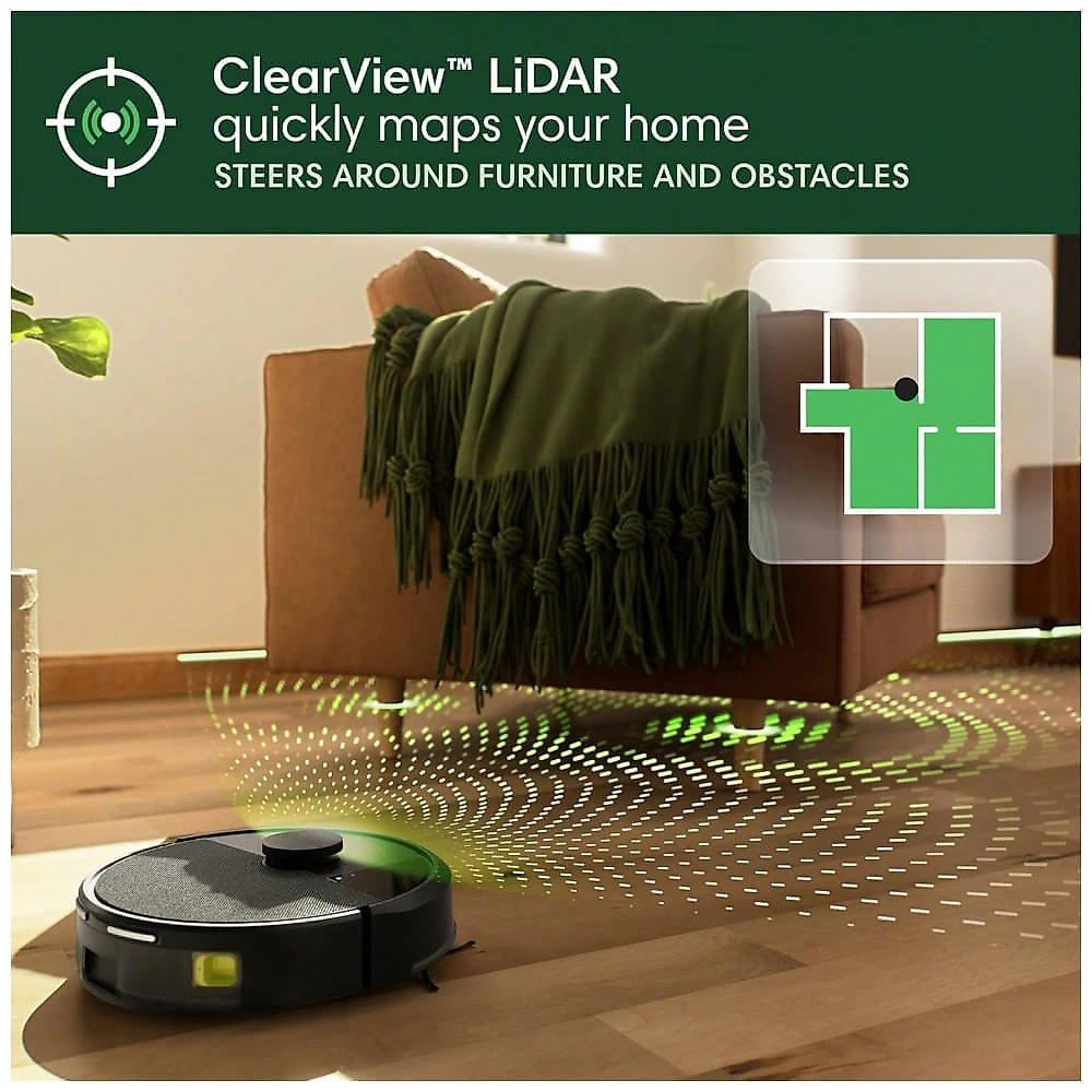 Robô Aspirador iRobot Roomba 105 Vac Preto com Autoesvaziamento, Navegação LiDAR e Sucção Potente