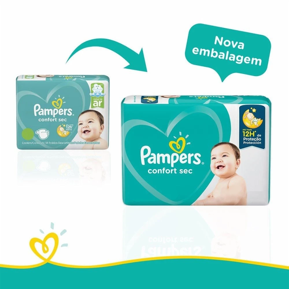 Miniatura Fralda Pampers Confort Sec Bag Xxg Com 56 Unidades