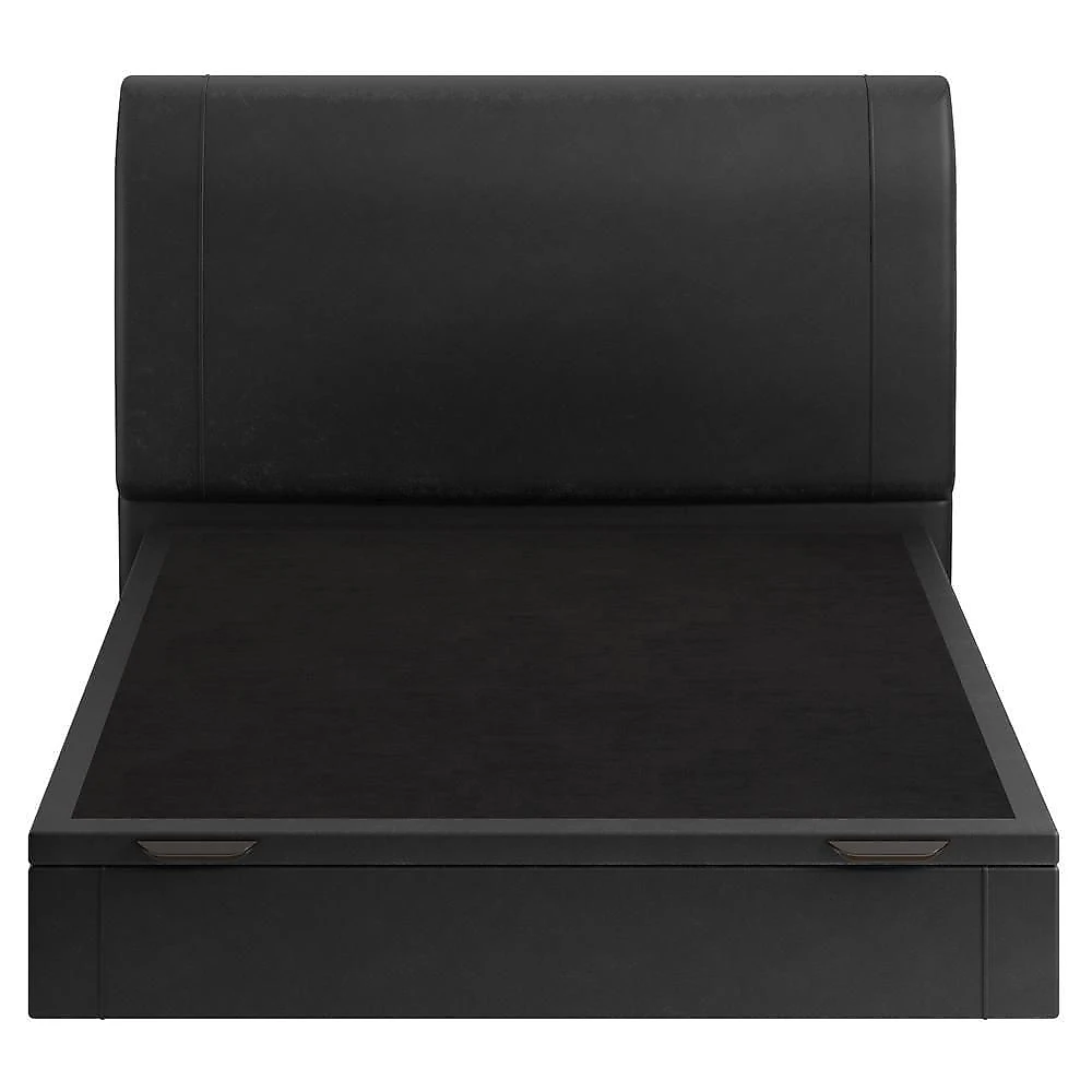 Cama Casal Baú Flutuante Com Cabeceira 140cm Spazio S04 Couríssimo Preto - Lyam Decor