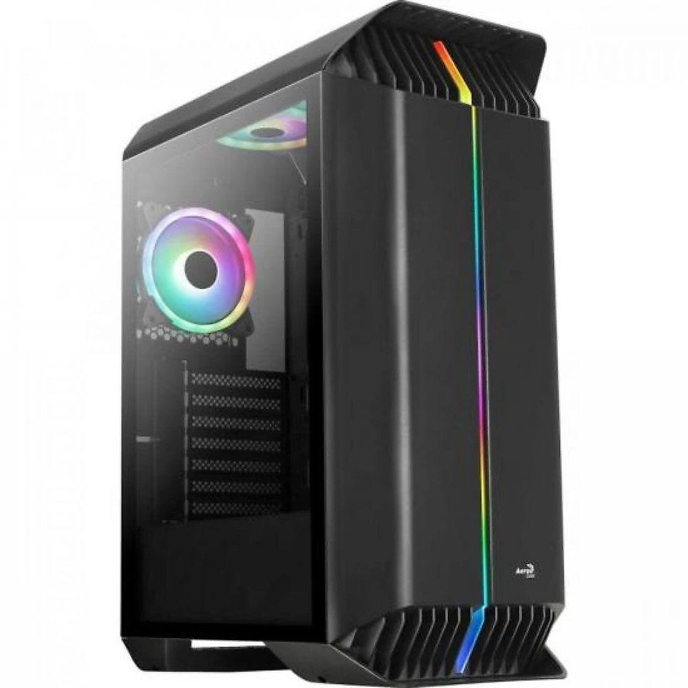 Gabinete Gamer Gladiator Mid Tower ATX Vidro Temperado com RGB Preto Aerocool