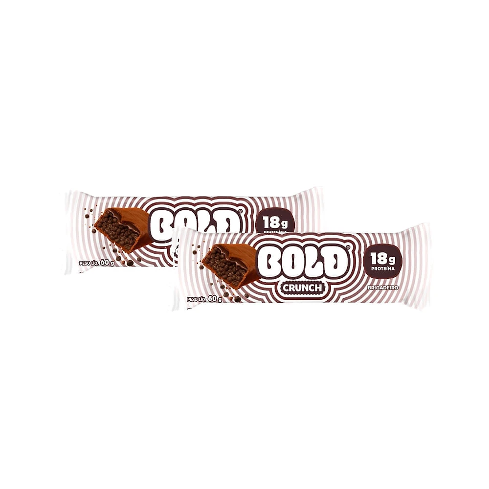 Kit 2 Barra de Proteína Bold Crunch 18g de Proteína Sabor Brigadeiro 60g