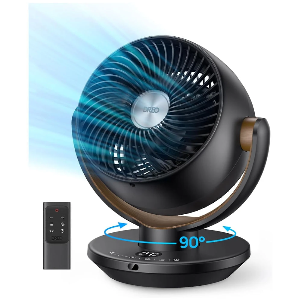 Ventilador de Mesa 27 cm de Altura com Controle Remoto, Distância Máxima do Ar 18 Metros, 4 Velocidades, Temporizador de 8H e Silencioso, 110V 42W,