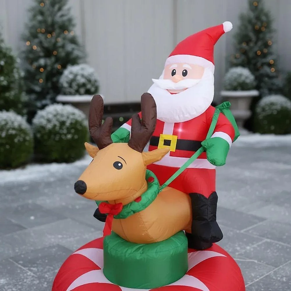 Boneco Inflavel Natal Papai Noel Gigante Natalino Rena Decoraçao Loja Shopping Condominio Predio Hall Entrada Vitrine