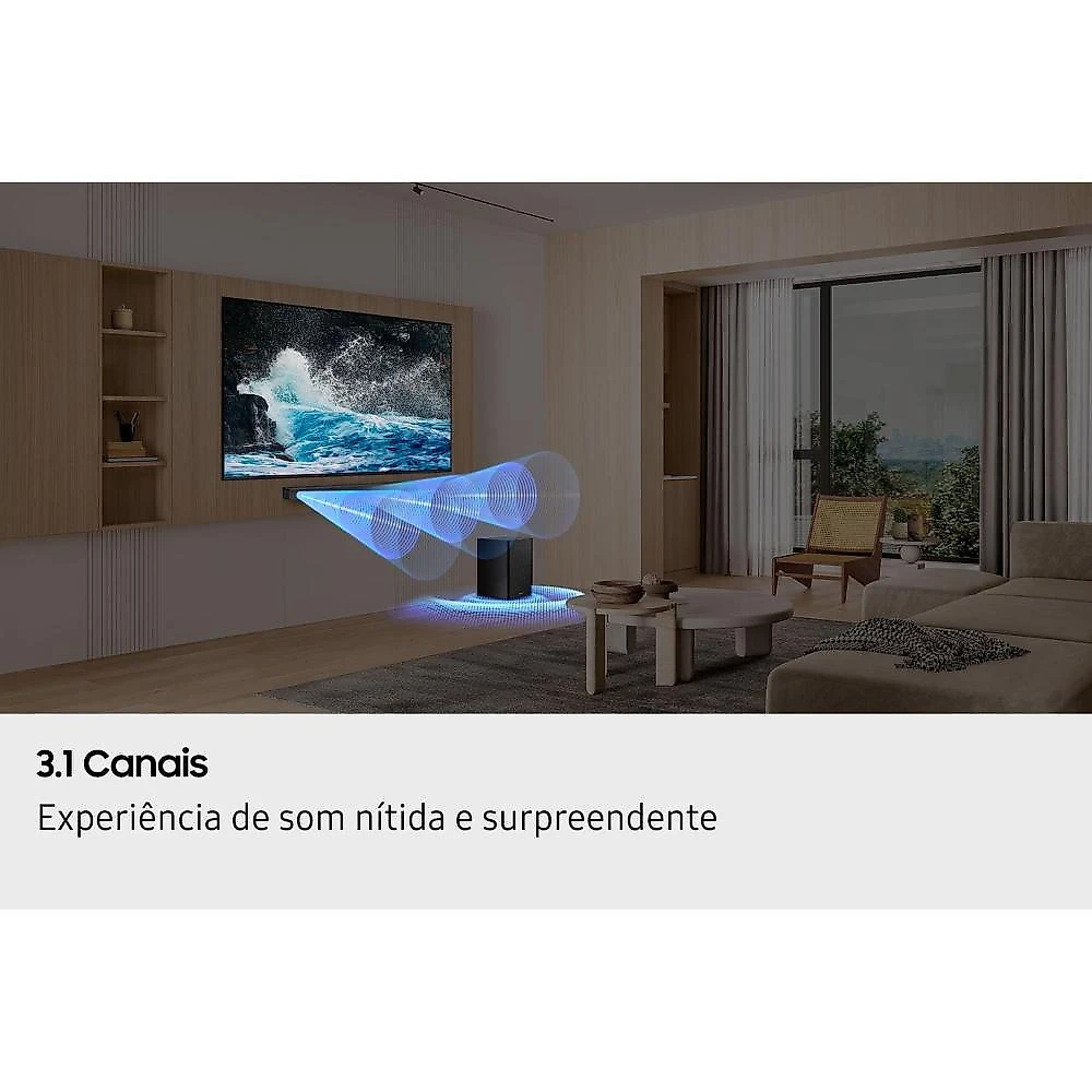 Soundbar samsung b-series hw-b650f/zd 370w bluetooth 3.1 canais dolby audio preto