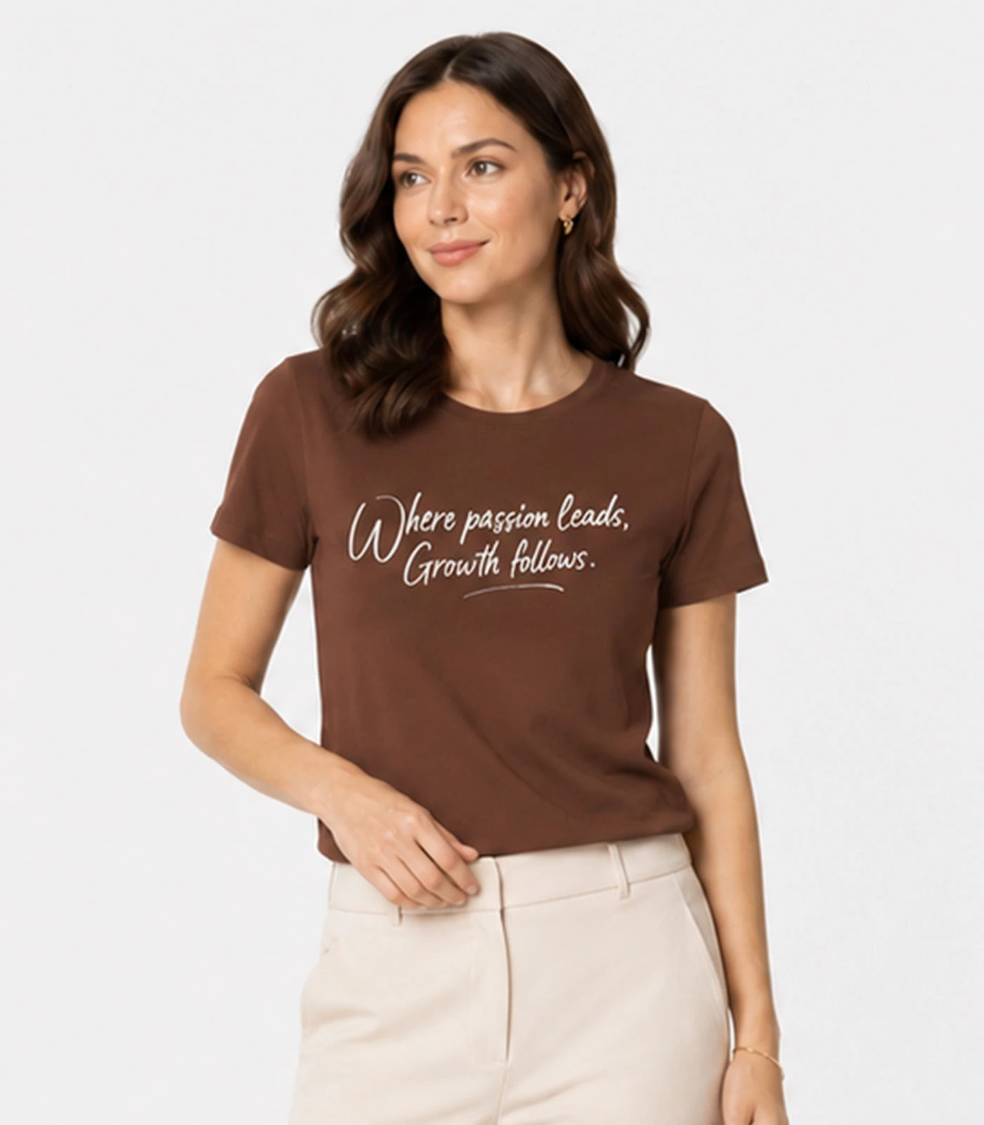 Blusa Feminina  Molicotton E Estampa Infinita Cor Marrom
