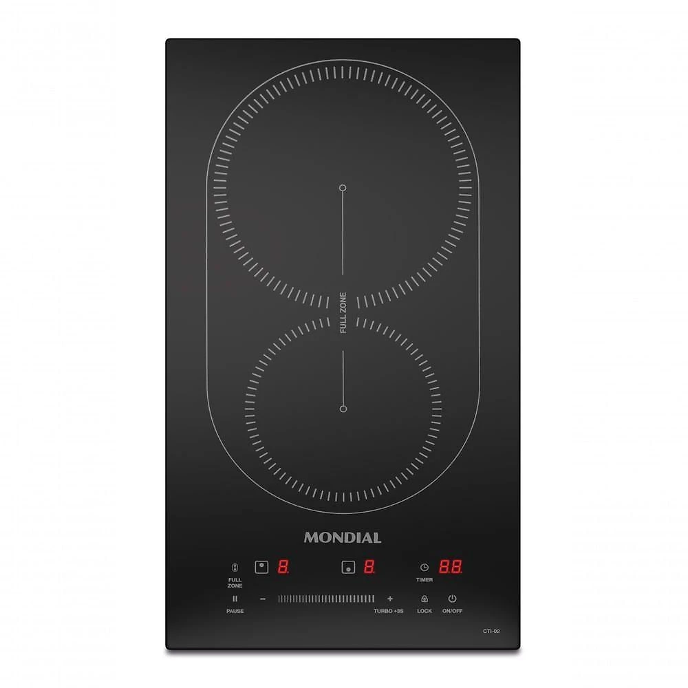 Cooktop Por Indução 2 Bocas Mondial Preto 3500W CTI-02 220V