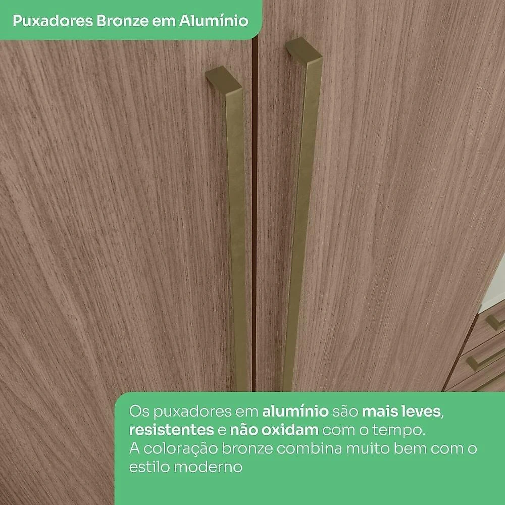 Guarda-Roupa Modulado de Canto Oblíquo 5 Portas MDF Seletto Areia/Jequetibá