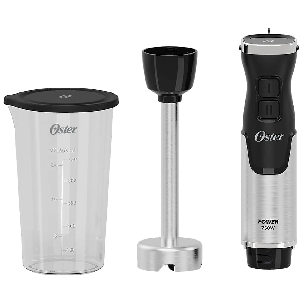Mixer Power Oster Black Inox 3 em 1 com 02 Velocidades, Função Turbo e Capacidade de 750 ml - OMIX570 110