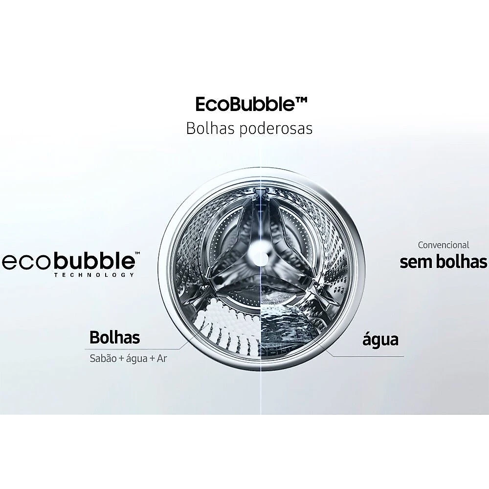 Lava e Seca Samsung Ecobubble 11 Kg Smart Check WD11A Inox Look - 110V