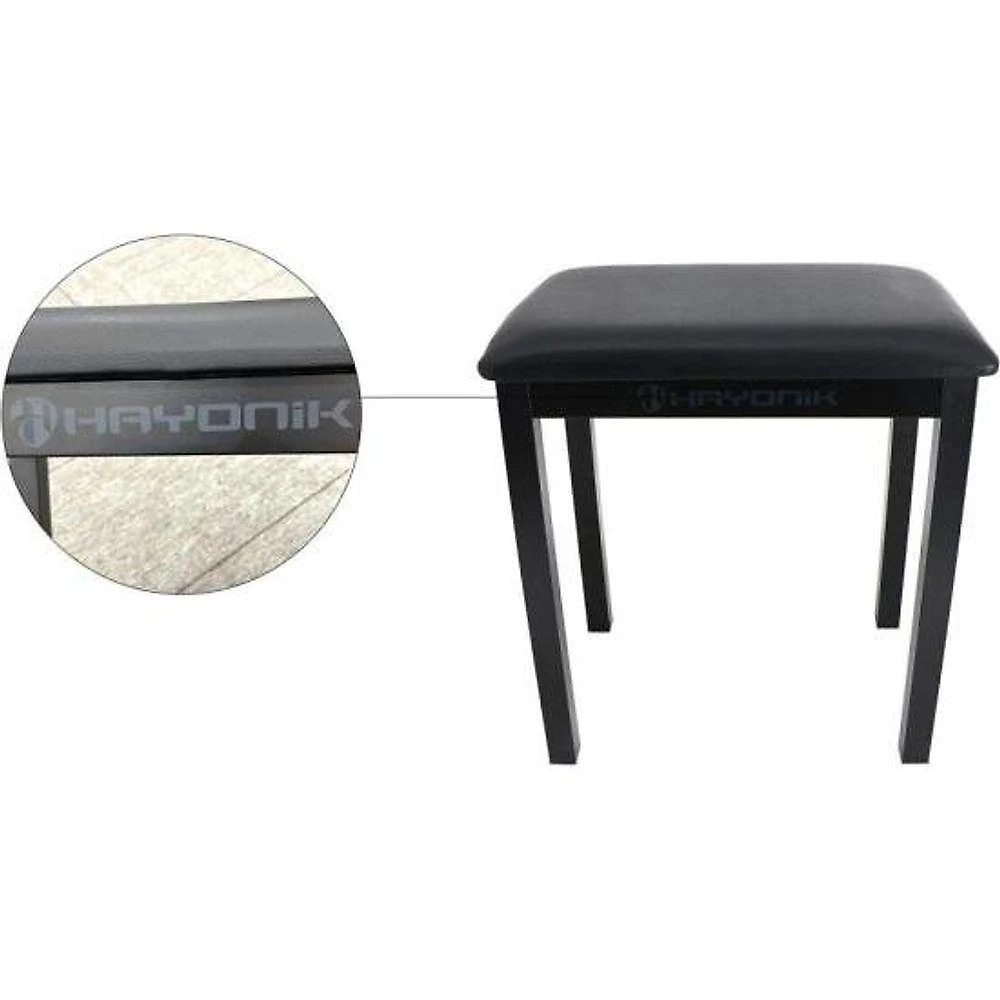 Banqueta para Piano BP600P com Superfície em Couro Sintético e Pés Antideslizantes Preto Hayonik webcontinental-7898554608260