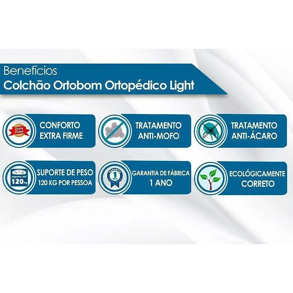 Cama Box com Colchão Queen Ortopédico Light Euro Pillow D28 Preto Ortobom