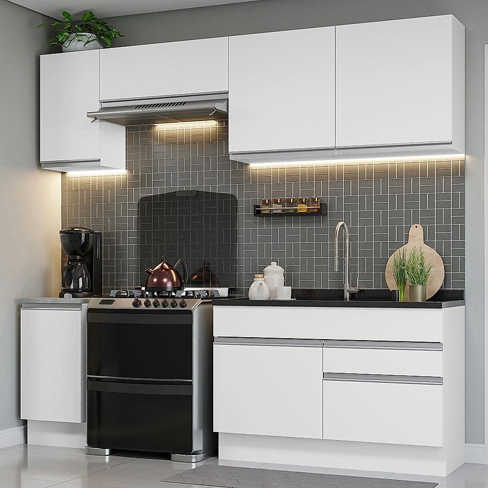 Armário de cozinha completa 240cm branco glamy madesa 07