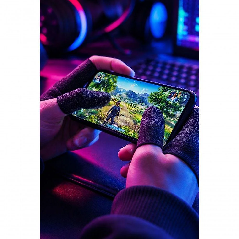 Luva Dedo Gamer para Celular Wm Kit 4 Unidades Alta Sensibilidade Nano Fibra Preto