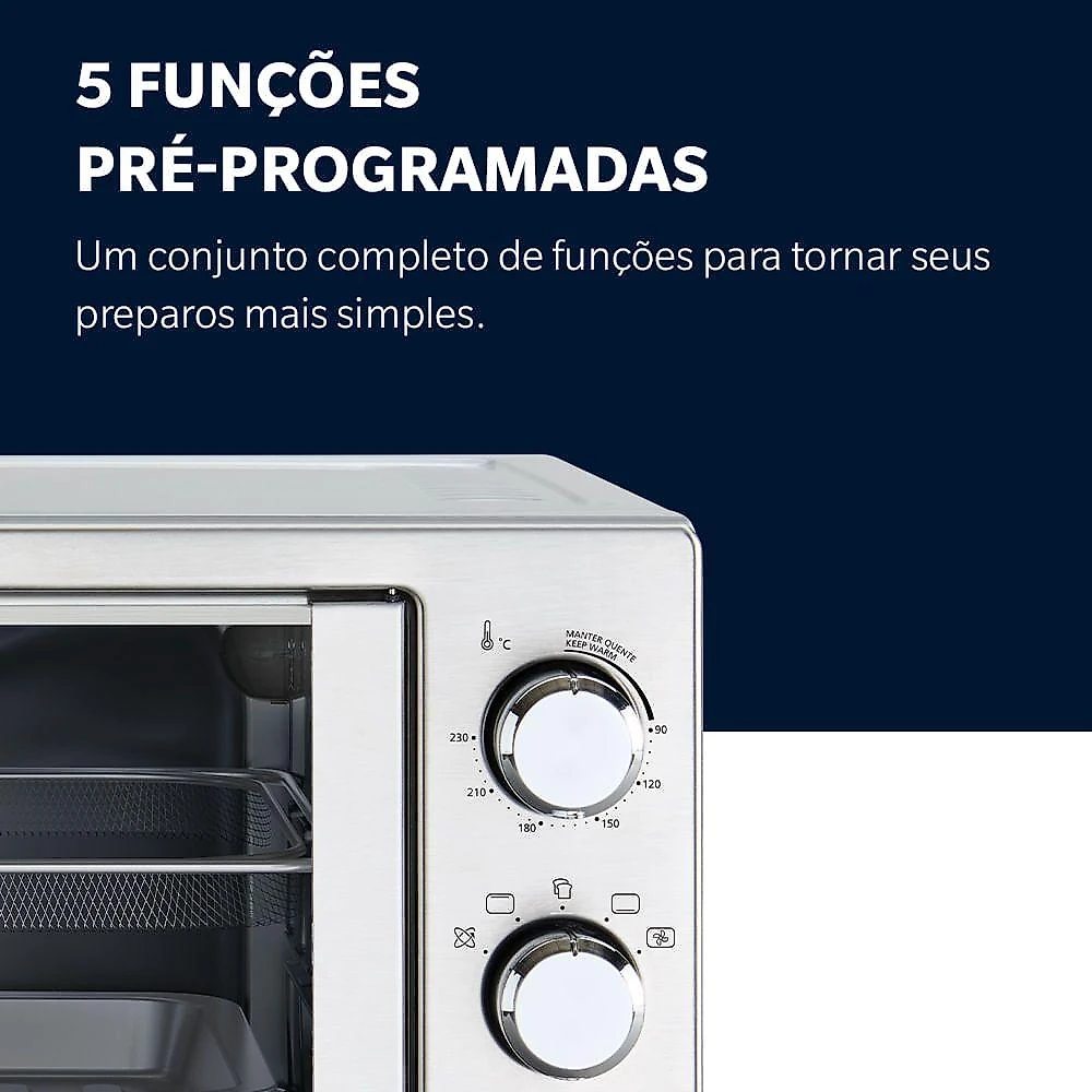 Forno e Fritadeira Sem Óleo Oster 42L French Door 2 Em 1 110V
