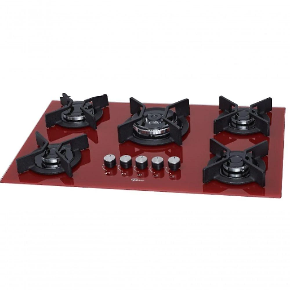 Fogão Cooktop Fischer 5 Bocas Tripla Chama Infinity Vermelho Rouge 26298-62471 Bivolt