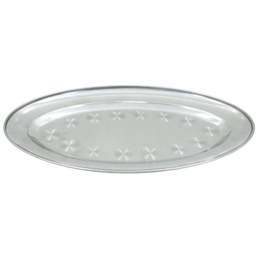 Kit 2 Bandejas Oval Em Aço Inox 29cm