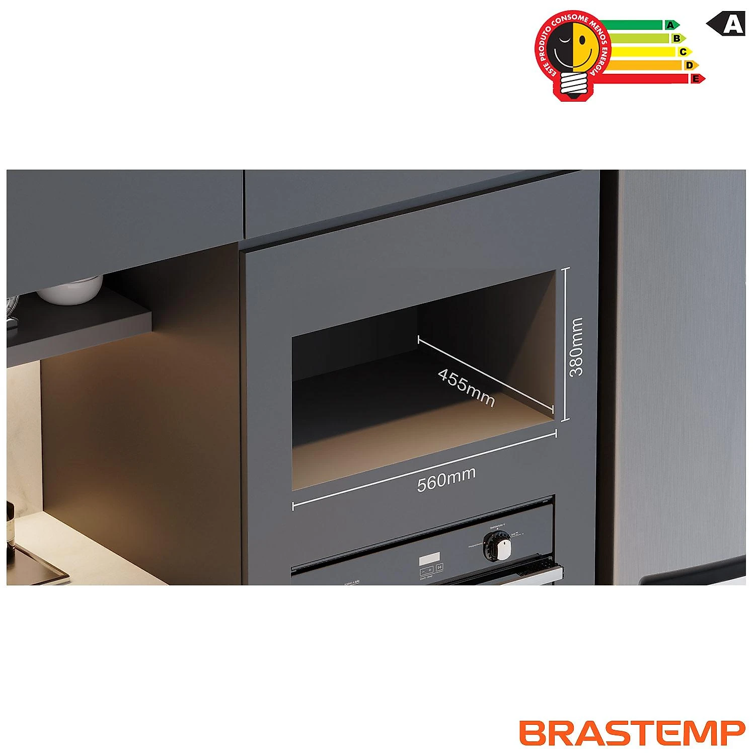 Micro-ondas Brastemp de Embutir com 18 Receitas Pré Programadas e Design Sofisticado Preto 32L BM146AE 110