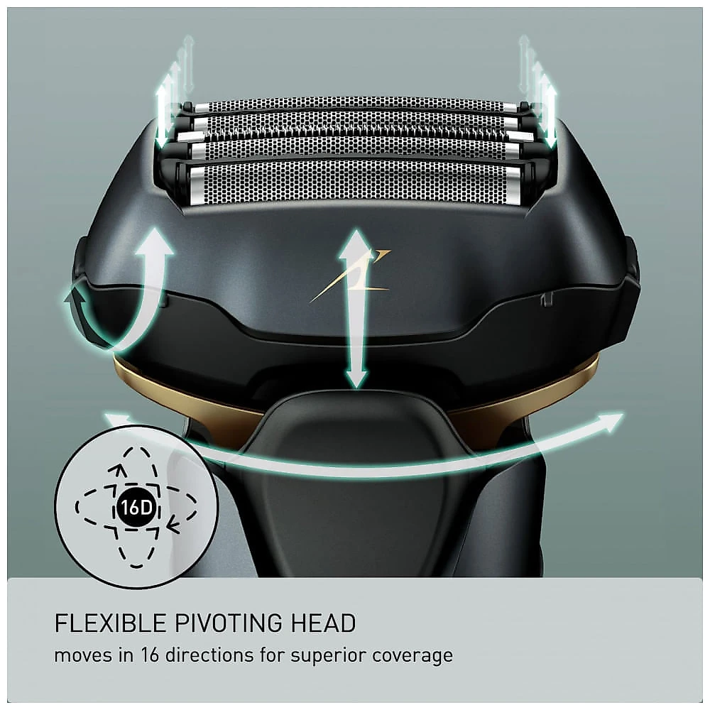 Barbeador Elétrico Masculino Portátil Panasonic LV67 com Sensor de Barbear Inteligente e Cabeça Giratória Flexível 16D,...