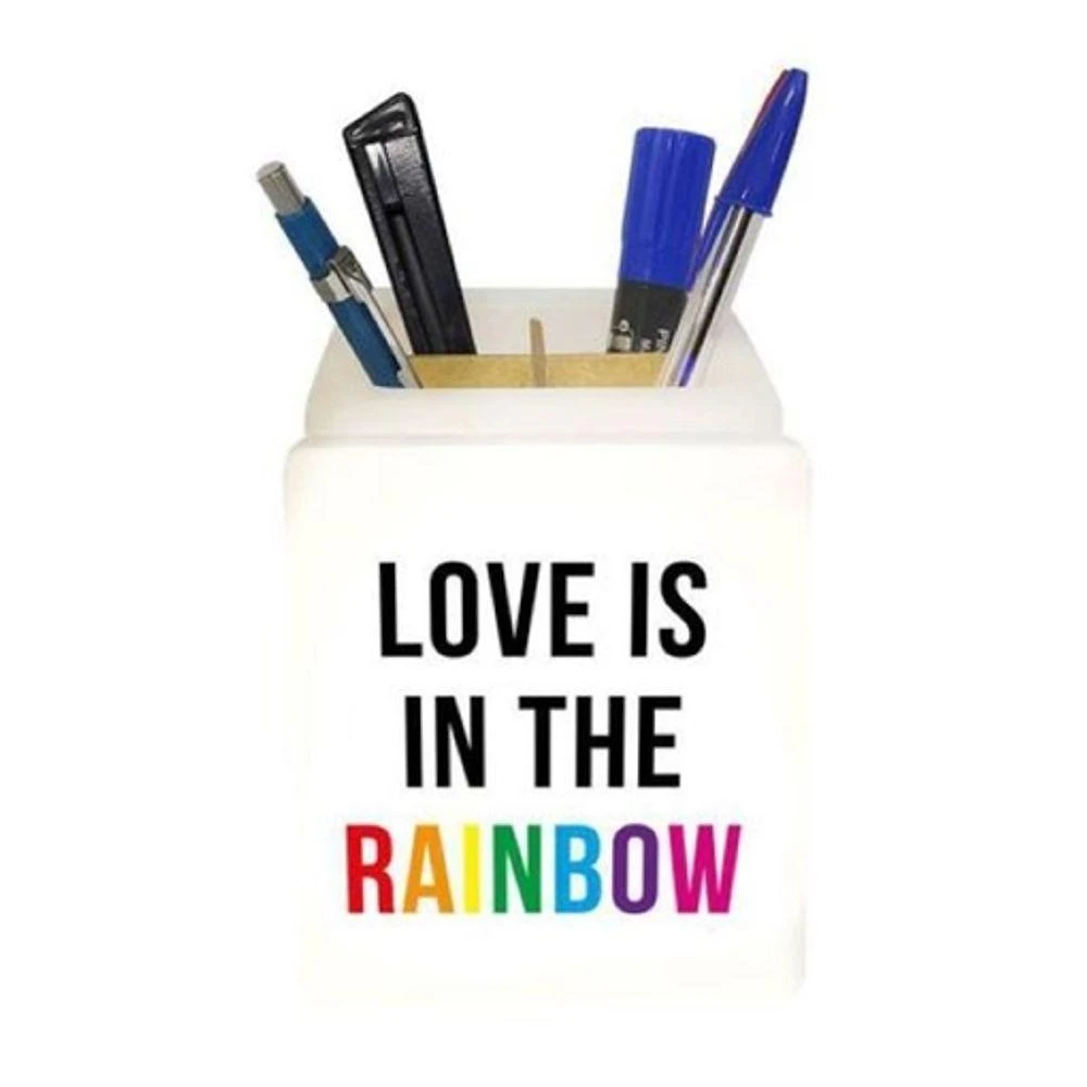 Organizador de Mesa Iluminado Love Is In The Rainbow com 3 Pilhas LR44 Inclusas