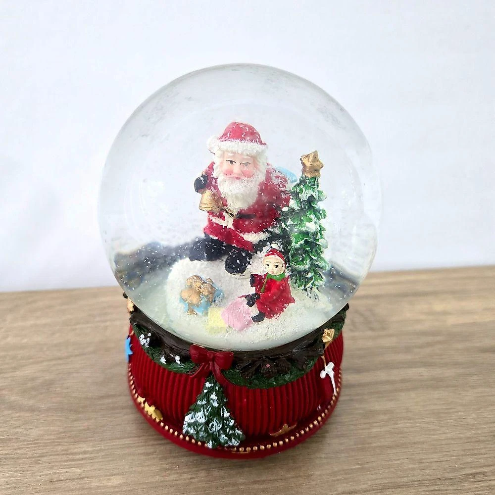 Enfeite Globo De Natal Musical Neve 14cm