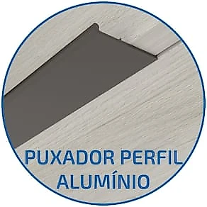 Armário Aéreo Bartira Cristal MDP 15mm com 1 Porta e 2 Prateleiras - 40cm de largura Freixo