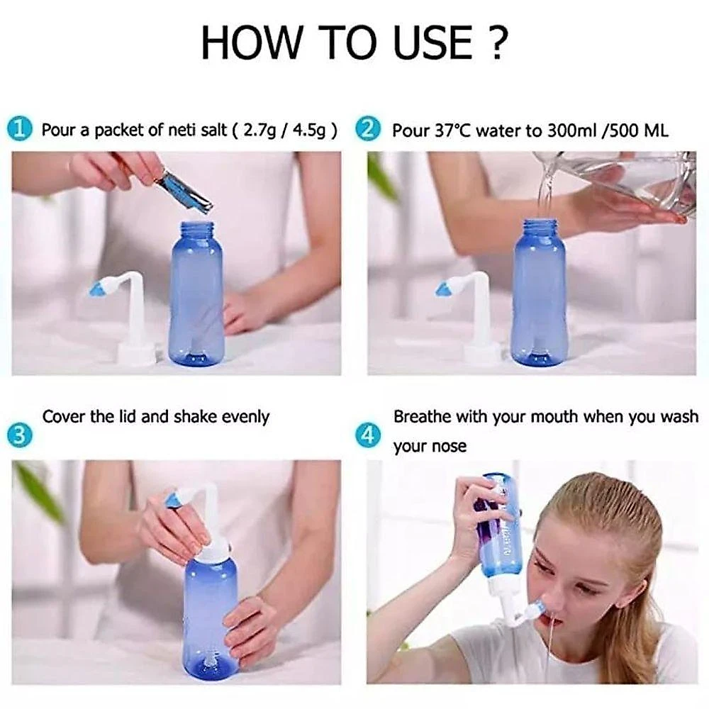 Higienizador OEM Mt-bf05 para Lavagem Nasal com Bico Adulto e Infantil Azul 300ml