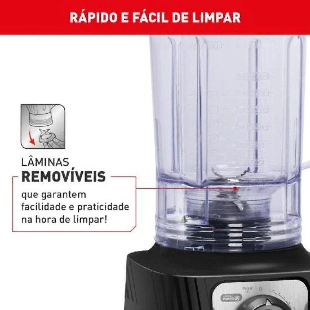 Liquidificador Arno Power Max 1200w Limpa Fácil Preto 110V