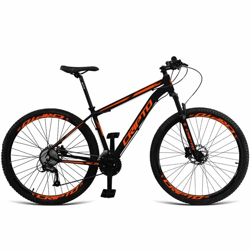 Bicicleta Aro 29 Cripto 24 Marchas Shimano Freios Hidraulico - Preto-laranja - 19" Preto-laranja
