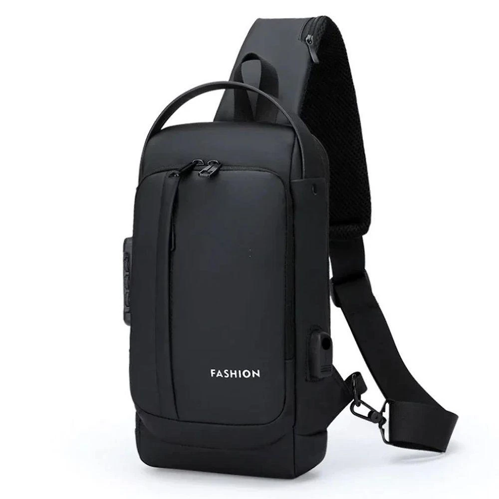 Mochila de Ombro Transversal OEM PX2-preto 30X16X9CM Preta Unissex