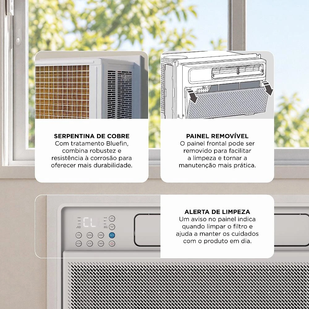 Ar-Condicionado Janela Inverter 9000 BTUs EOS Só Frio Eletrônico Digital EAJ9000IDF 110V