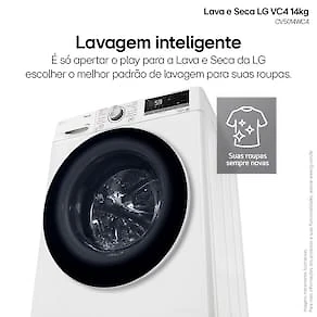 Miniatura Lava e Seca LG 14Kg/8Kg Smart VC4 com Inteligência Artificial AI DD™ CV5014WC4 - Branca 110V