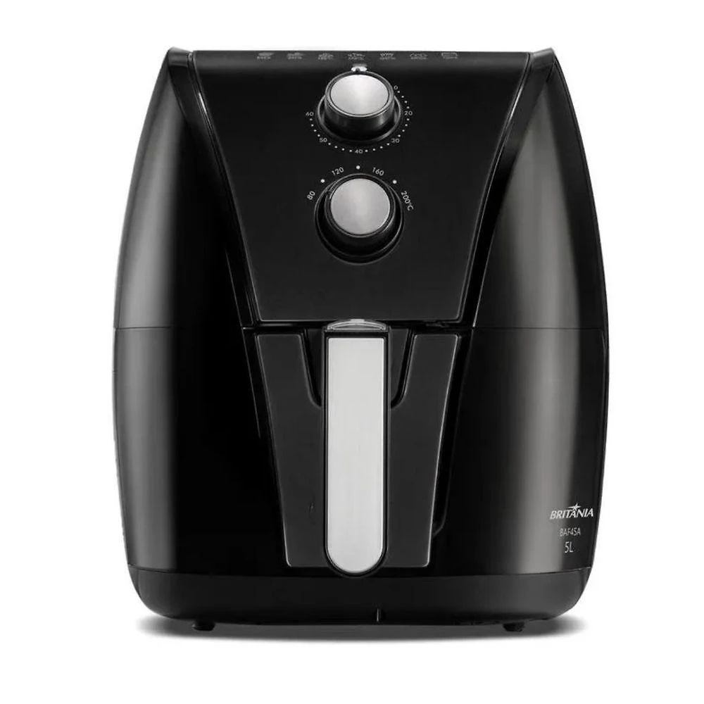 Fritadeira sem Óleo Air Fryer Britânia BAF45A 5L 1500W Antiaderente Preto 110V