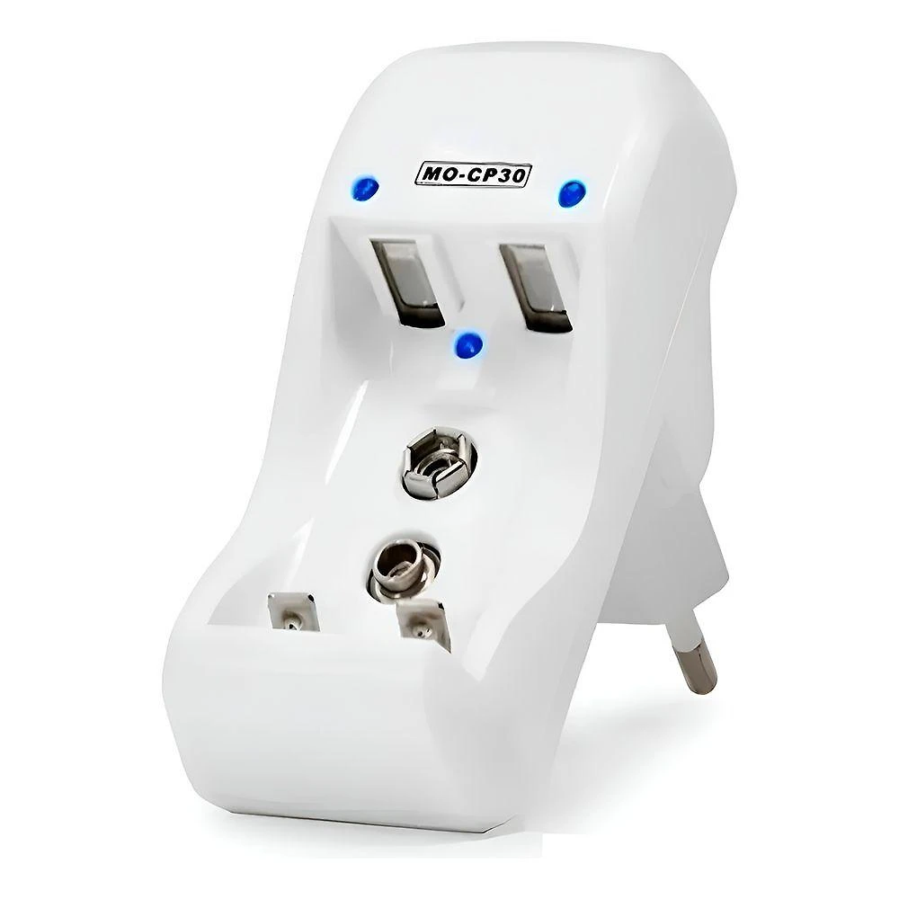 Carregador De Pilhas Aa, Aaa E 9v Bivolt Com 3 Leds Indicadores – Compacto E Rápido